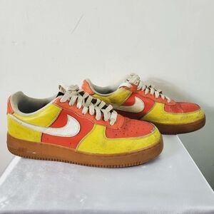 Nike Air Force 1 Low Yellow & Orange Leather Sneakers
